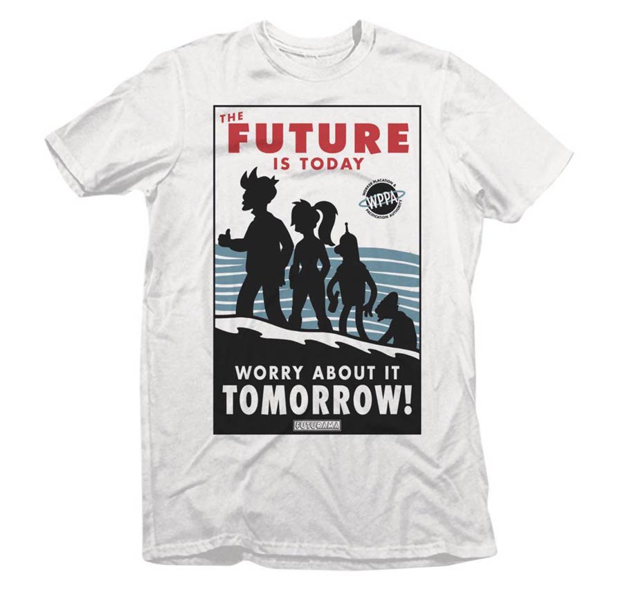 Futurama Future Today White T-Shirt Large