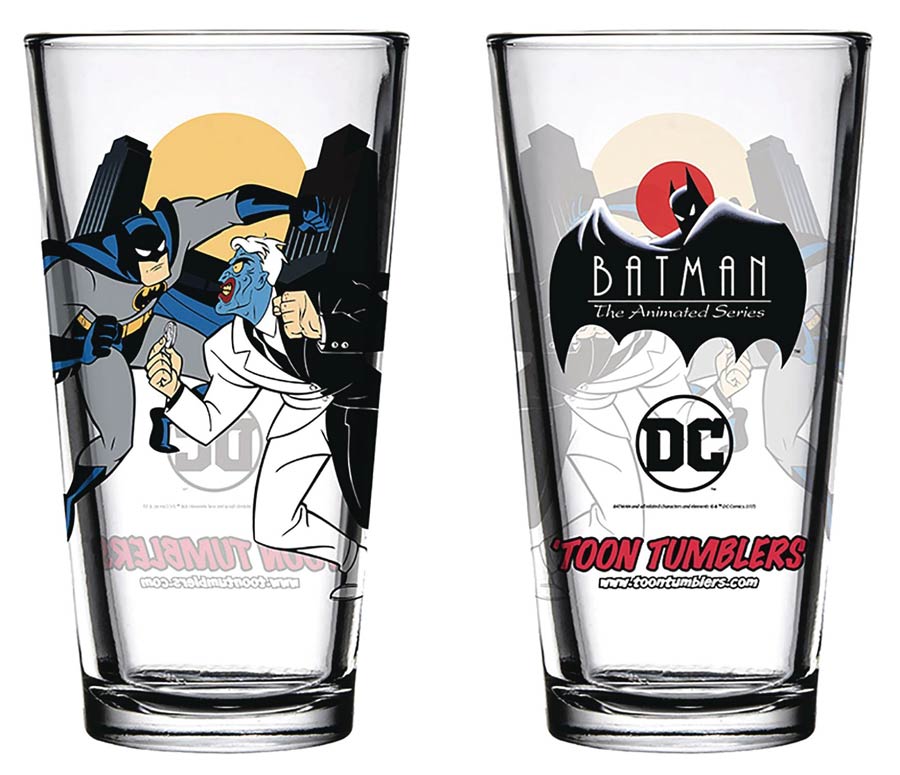 Batman The Animated Series Pint Glass - Batman & Two-Face