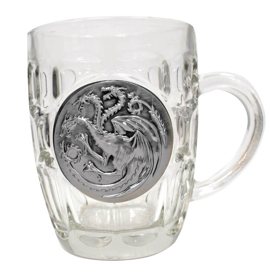 Game Of Thrones Metallic Logo Crystal Stein - Targaryen