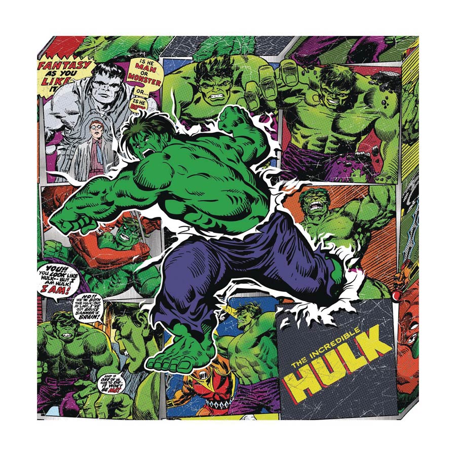 Marvel Comics Action Metallic Canvas Art Print - Hulk