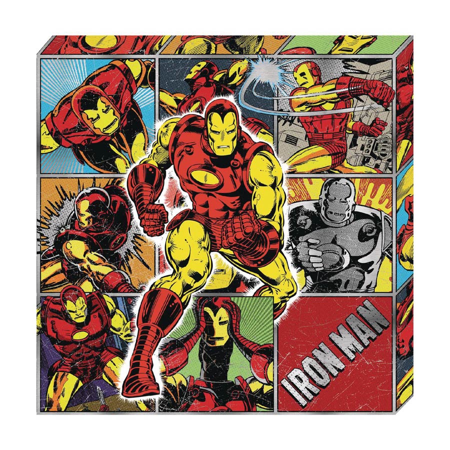 Marvel Comics Action Metallic Canvas Art Print - Iron Man