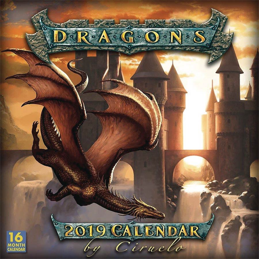 Dragons By Ciruelo 2019 16Month Wall Calendar