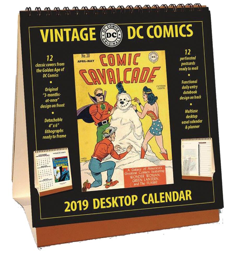 Vintage DC Comics 2019 Desktop Calendar
