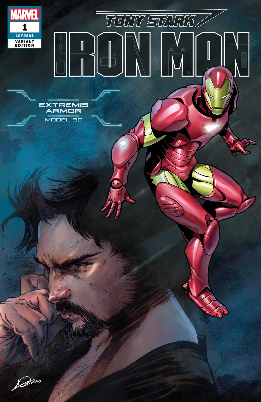 Tony Stark Iron Man #1 Cover C Variant Alexander Lozano & Valerio Schiti Model 30 Extremis Armor Cover