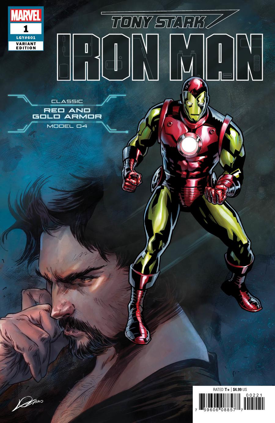Tony Stark Iron Man #1 Cover E Variant Alexander Lozano & Valerio Schiti Model 04 Classic Red And Gold Armor Cover