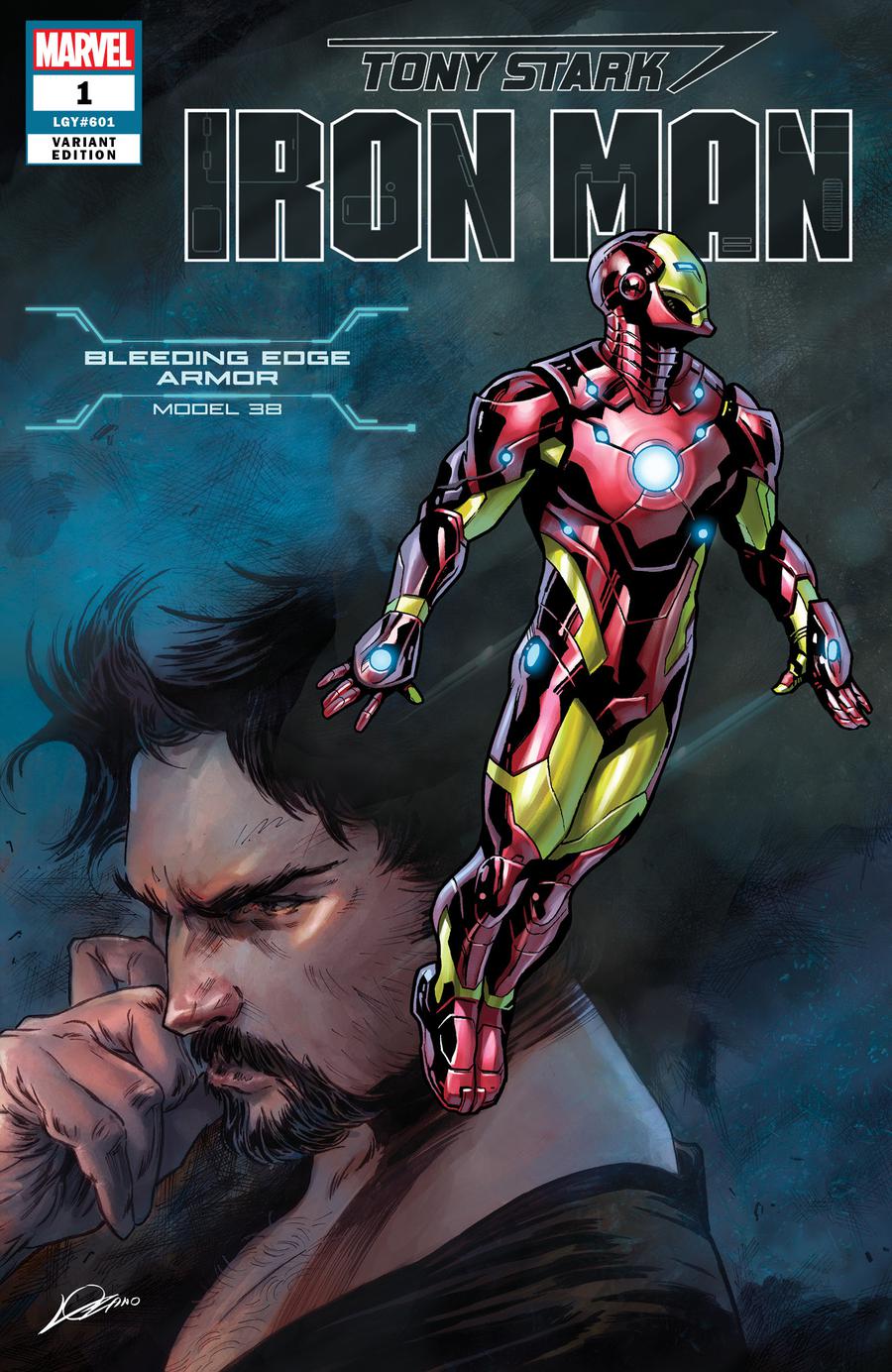 Tony Stark Iron Man #1 Cover F Variant Alexander Lozano & Valerio Schiti Model 38 Bleeding Edge Armor Cover