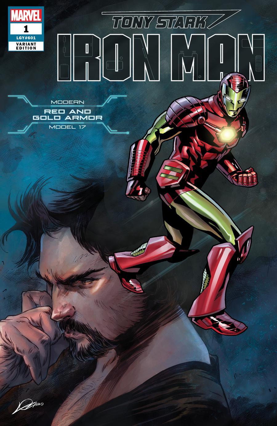 Tony Stark Iron Man #1 Cover I Variant Alexander Lozano & Valerio Schiti Model 17 Modern Red And Gold Armor Cover