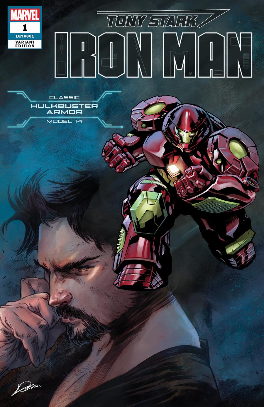 Tony Stark Iron Man #1 Cover J Variant Alexander Lozano & Valerio Schiti Model 14 Classic Hulkbuster Armor Cover