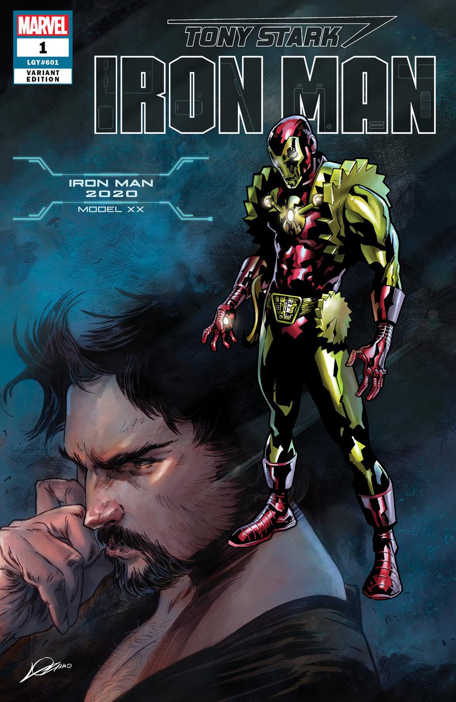 Tony Stark Iron Man #1 Cover K Variant Alexander Lozano & Valerio Schiti Model XX Iron Man 2020 Armor Cover