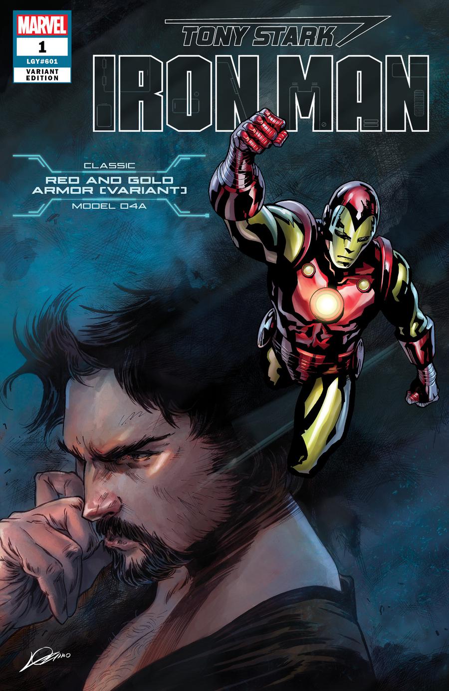 Tony Stark Iron Man #1 Cover N Variant Alexander Lozano & Valerio Schiti Model 04A Classic Red And Gold Armor Variant Cover