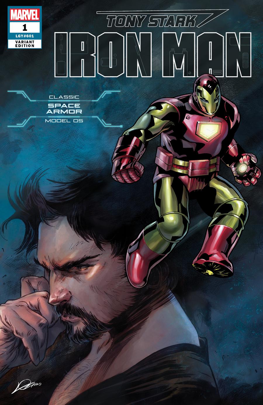 Tony Stark Iron Man #1 Cover Q Variant Alexander Lozano & Valerio Schiti Model 05 Classic Space Armor Cover