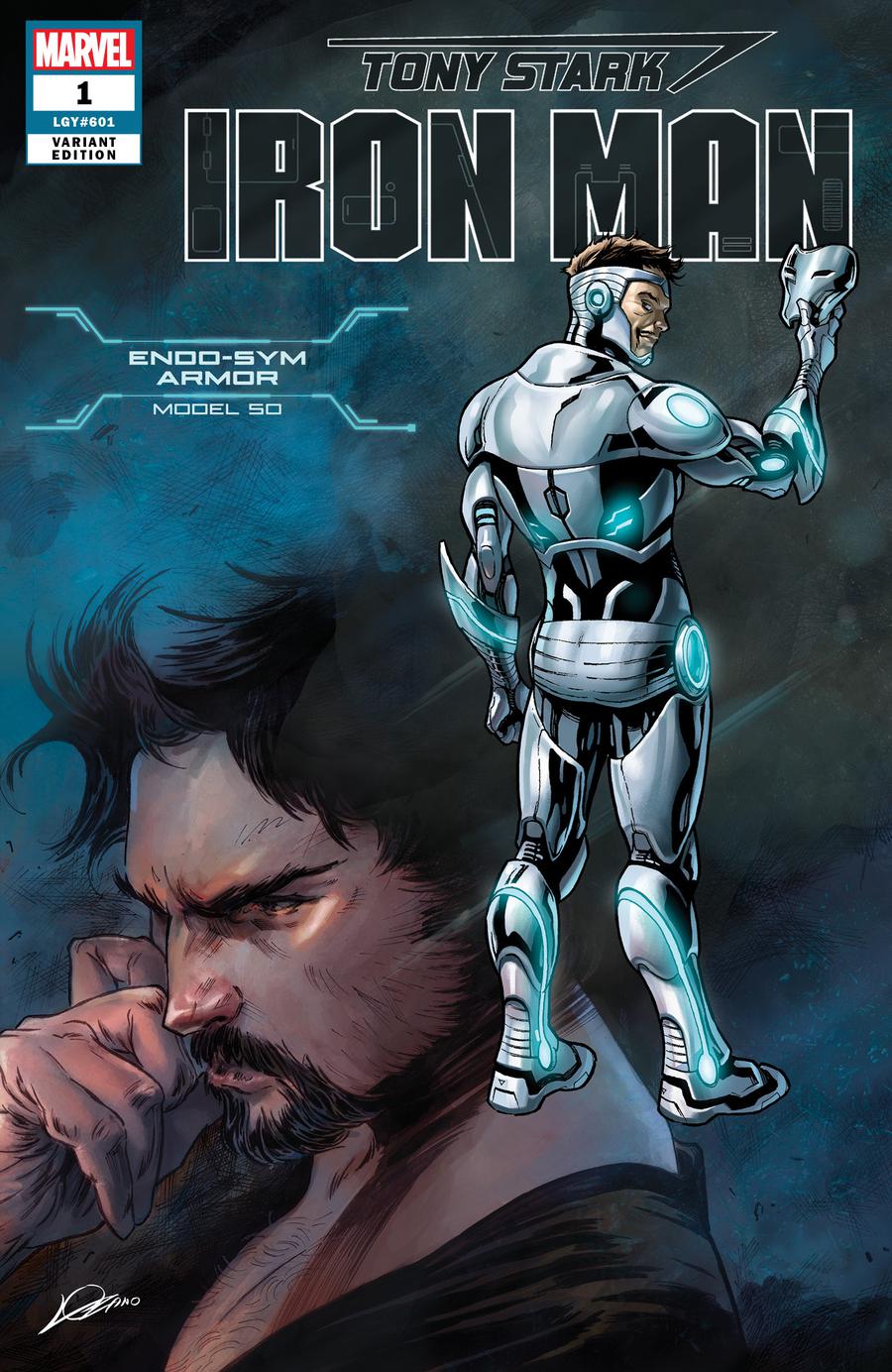 Tony Stark Iron Man #1 Cover S Variant Alexander Lozano & Valerio Schiti Model 50 Endo-Sym Armor Cover