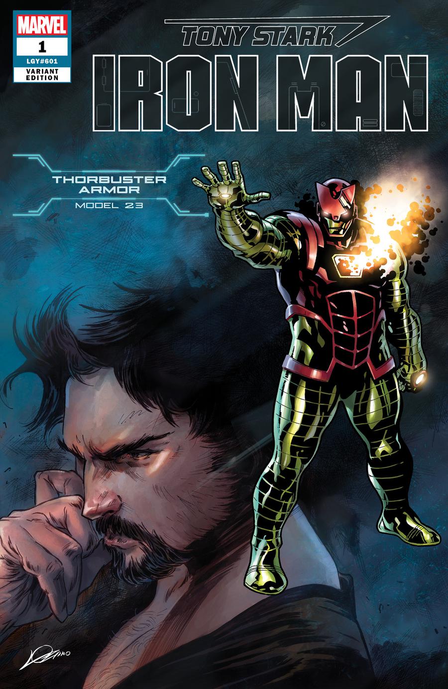 Tony Stark Iron Man #1 Cover T Variant Alexander Lozano & Valerio Schiti Model 23 Thorbuster Armor Cover