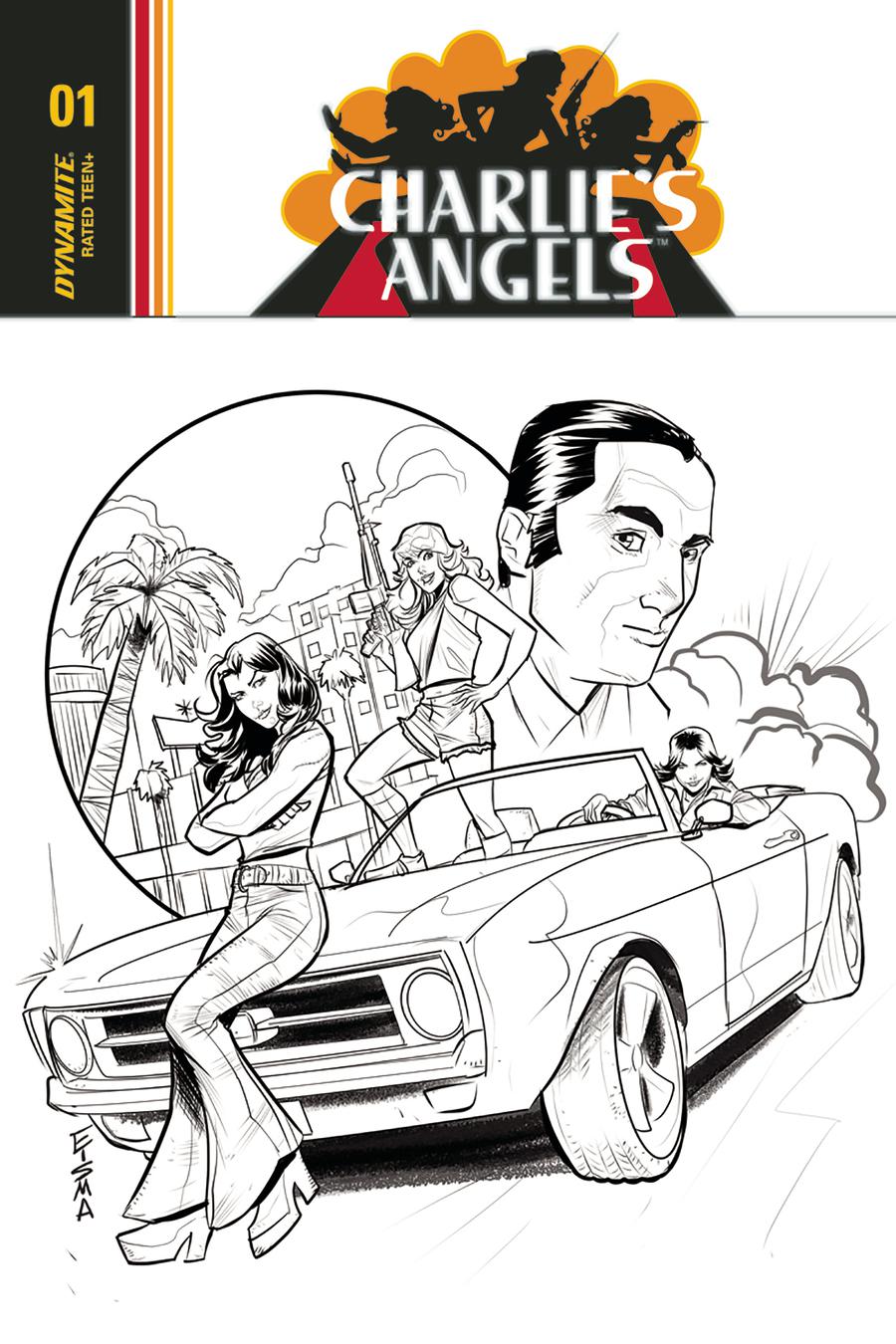 Charlies Angels #1 Cover F Incentive Joe Eisma Black & White Cover