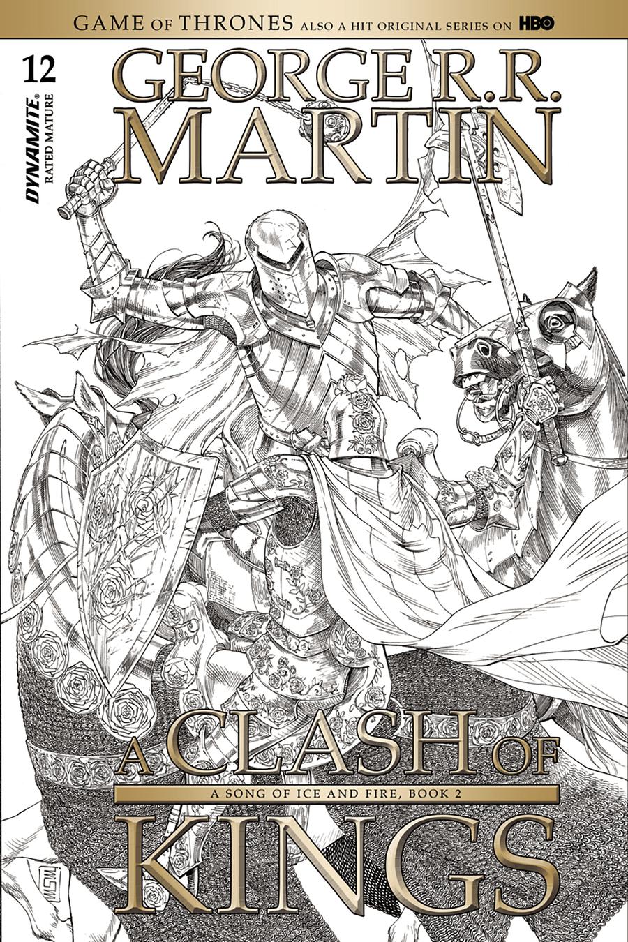 Game Of Thrones Clash Of Kings #12 Cover C Incentive Mike Miller Black & White Cover