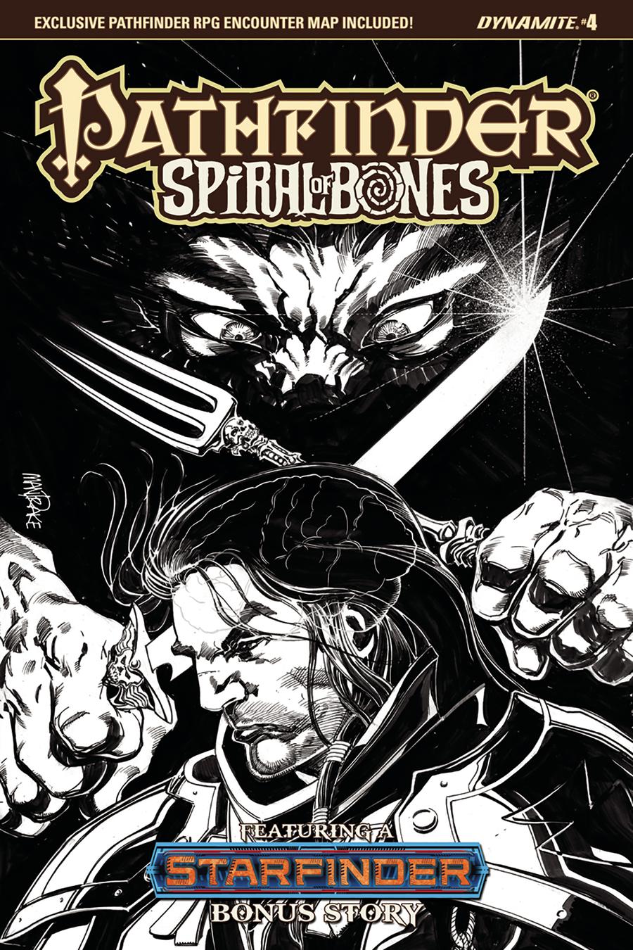 Pathfinder Spiral Of Bones #4 Cover D Incentive Tom Mandrake Black & White Cover