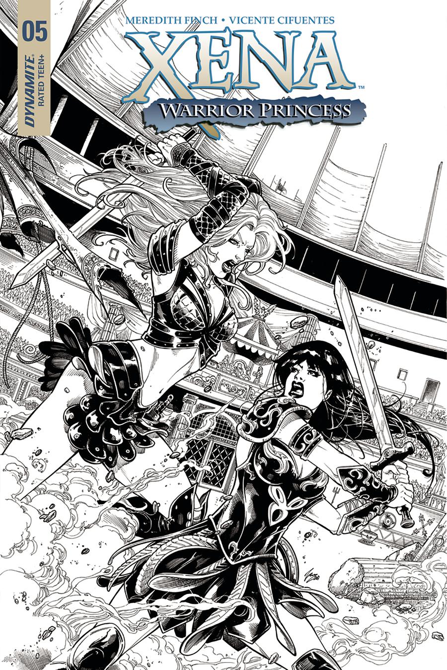 Xena Vol 2 #5 Cover D Incentive Vicente Cifuentes Black & White Cover