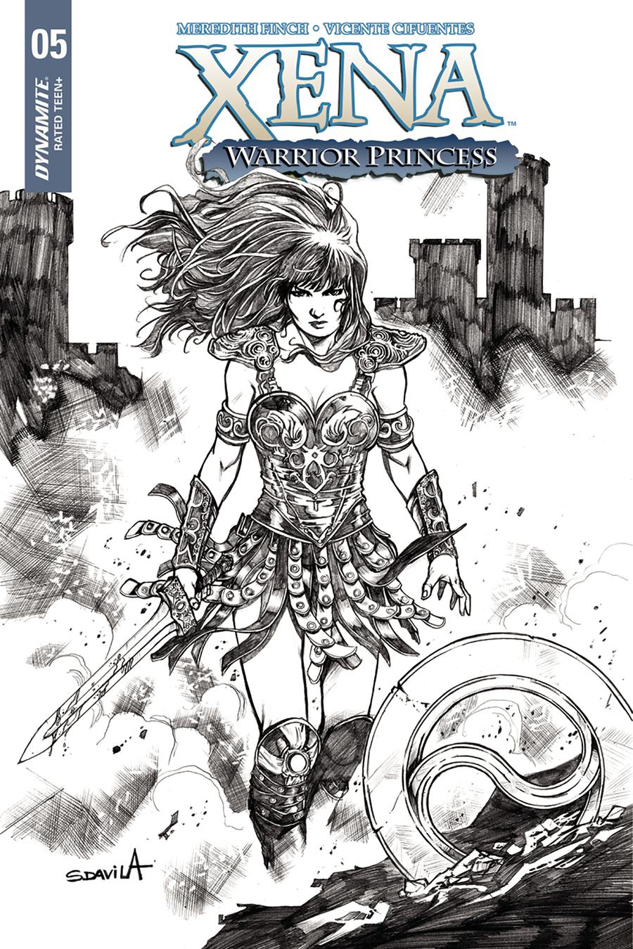 Xena Vol 2 #5 Cover E Incentive Sergio Davila Black & White Cover