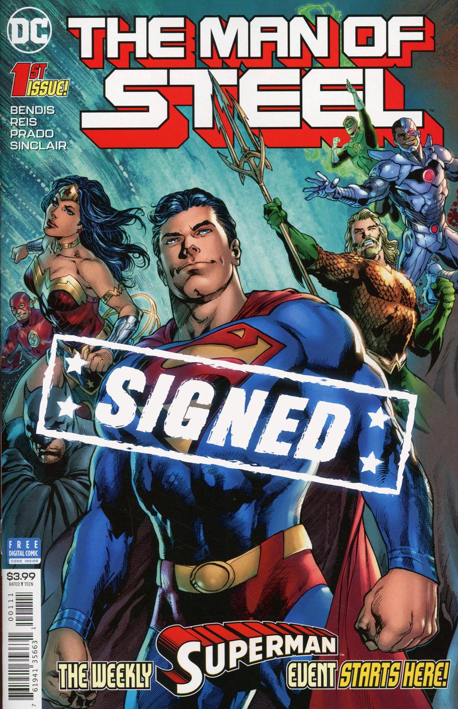 Man Of Steel Vol 2 #1 Cover B DF Signed By Brian Michael Bendis