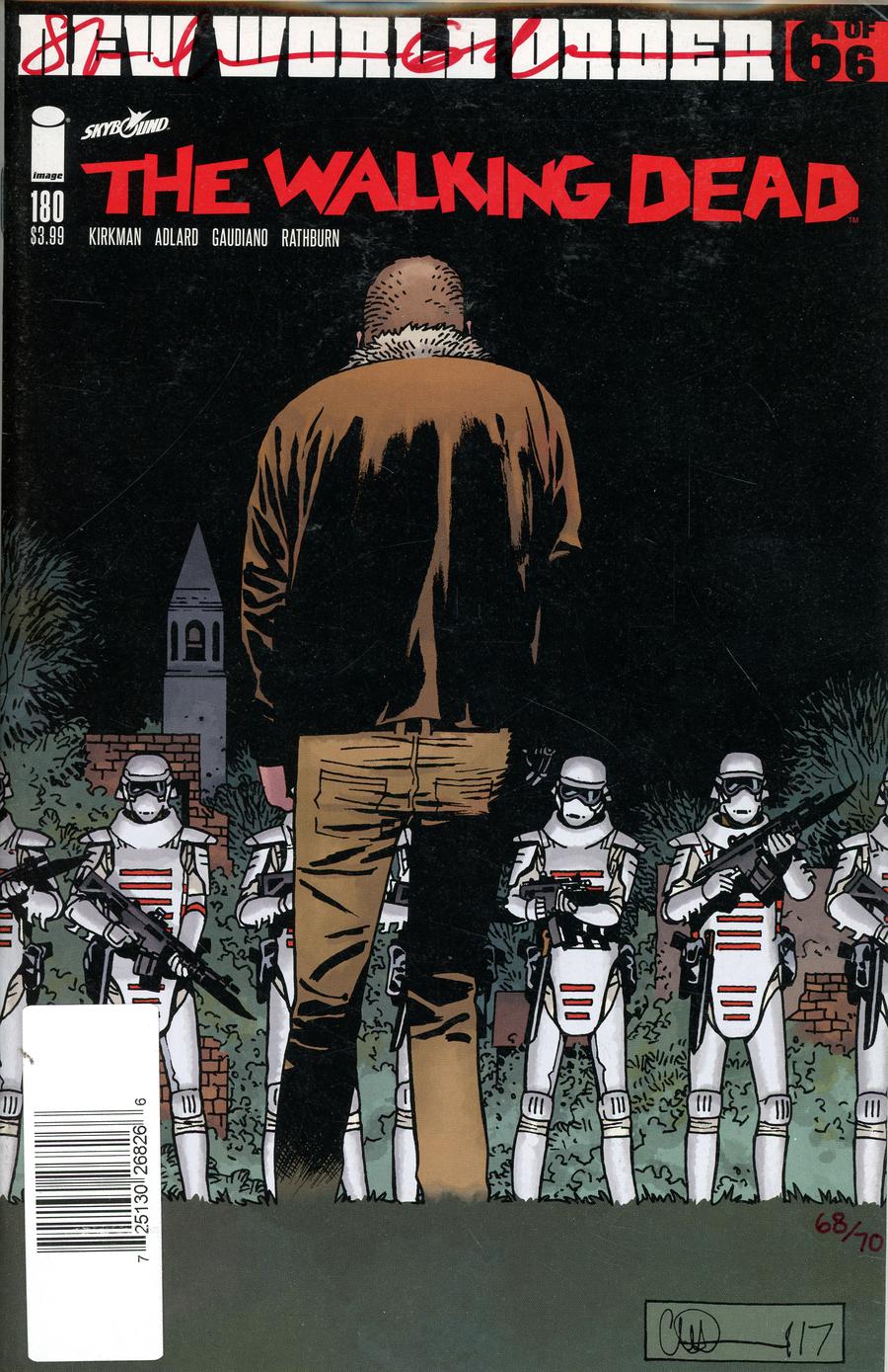 Walking Dead #180 Cover D DF Blood Red Signature Series By Stefano Gaudiano