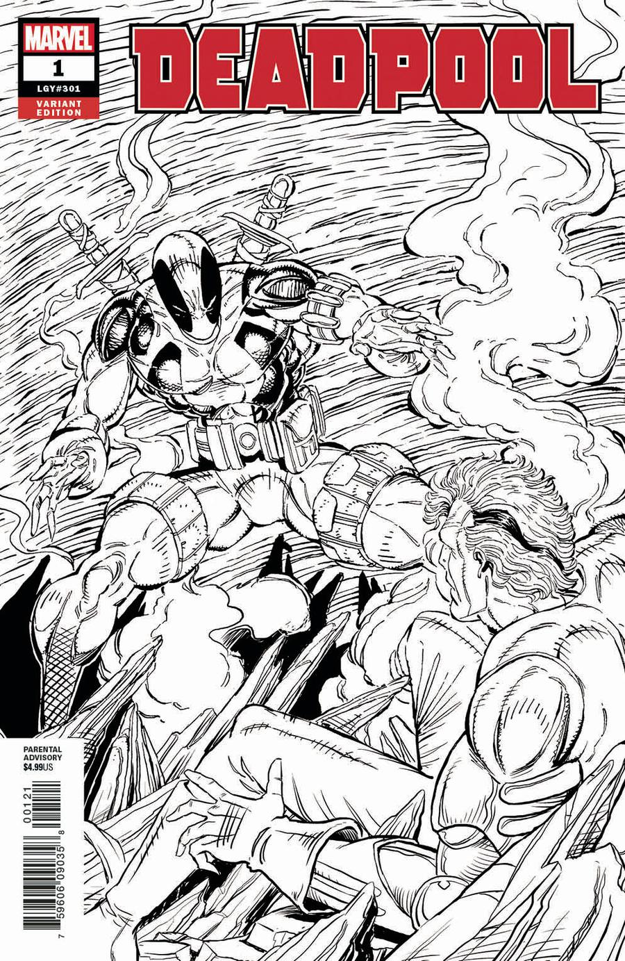Deadpool Vol 6 #1 Cover I Incentive Rob Liefeld Remastered Sketch Variant Cover