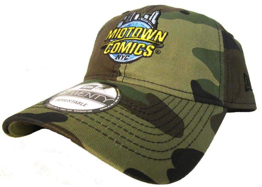 Midtown Comics Logo Woodland Camo 920 Buckle Strap Cap Powered By New Era