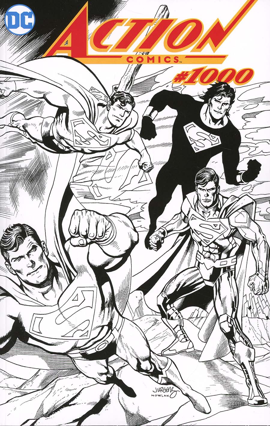Action Comics Vol 2 #1000 Cover S DF Exclusive Dan Jurgens Wraparound Black & White Variant Cover