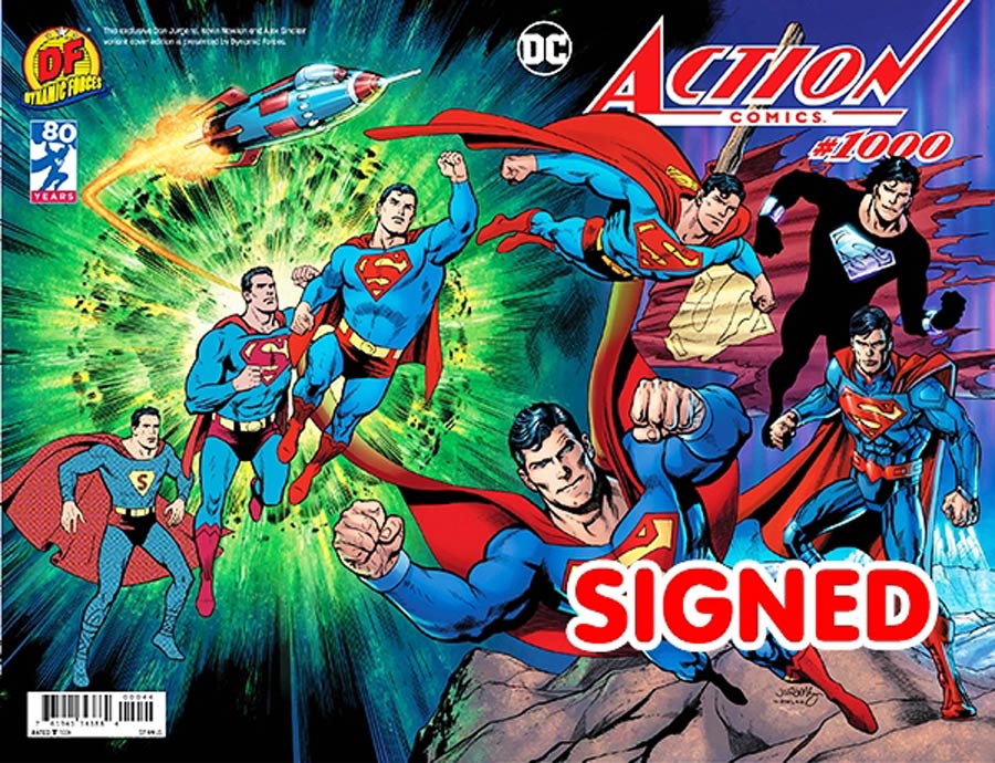 Action Comics Vol 2 #1000 Cover V DF Exclusive Dan Jurgens Wraparound Color Variant Cover Gold Signature Series Signed By Dan Jurgens