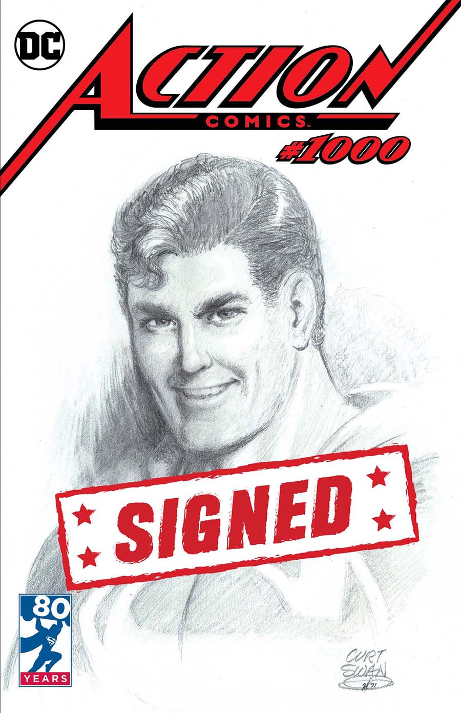 Action Comics Vol 2 #1000 Cover Y DF Exclusive Curt Swan Variant Cover Signed By Dan Jurgens