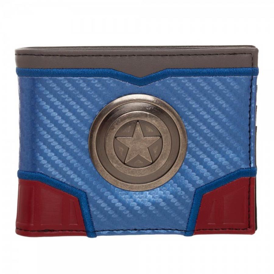 Marvel Captain America Carbon Fiber Bi-Fold Wallet