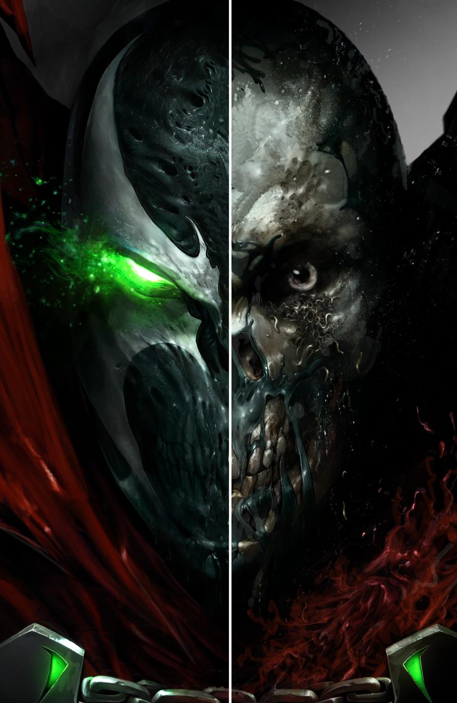 Spawn #285 Cover D Variant Francesco Mattina Split Face Virgin Cover