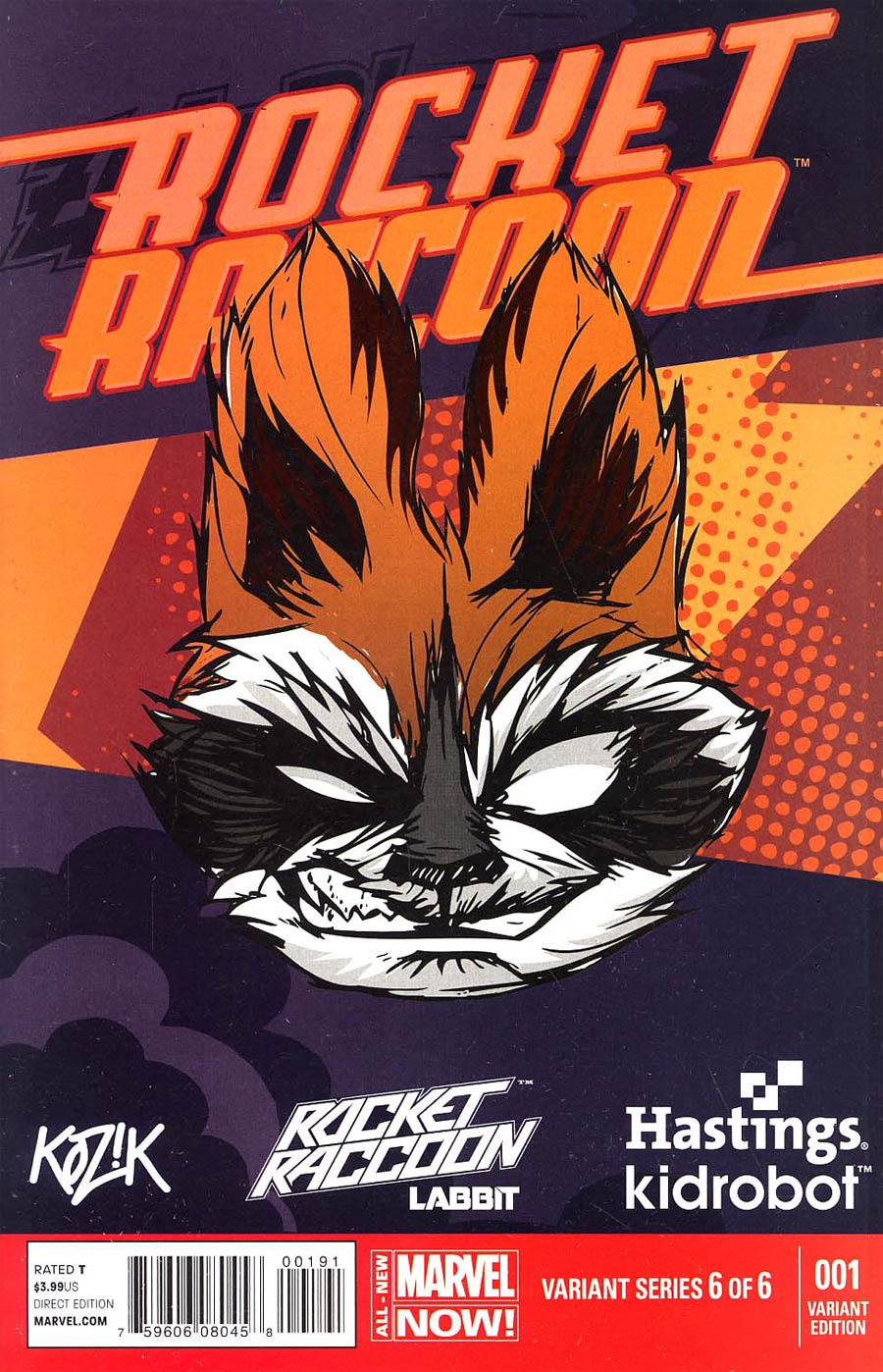 Rocket Raccoon Vol 2 #1 Cover O Hastings Labbit Kidrobot Variant Cover