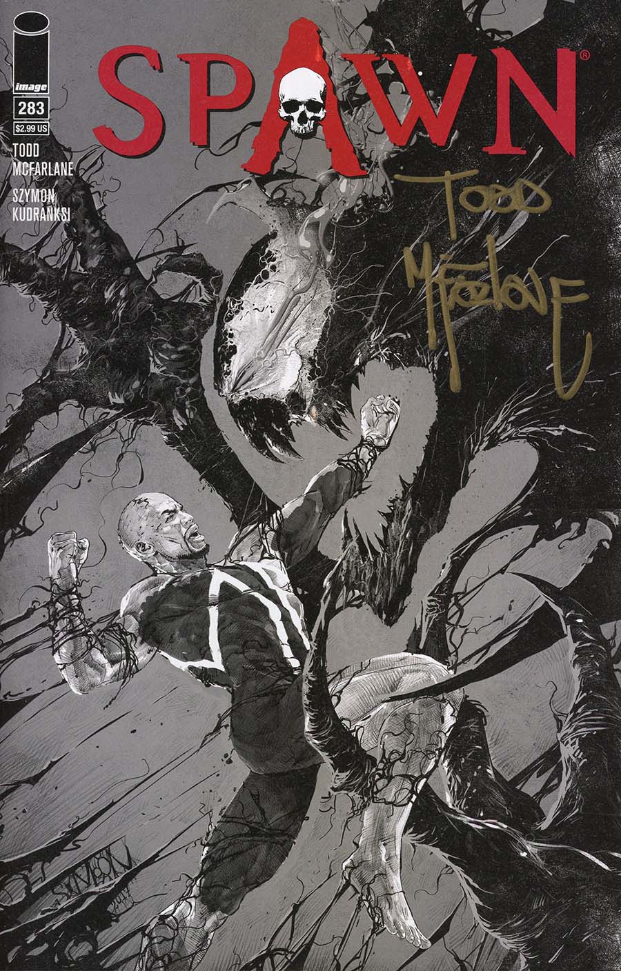 Spawn #283 Cover D Image Expo Exclusive Black & White Variant Cover Signed By Todd McFarlane