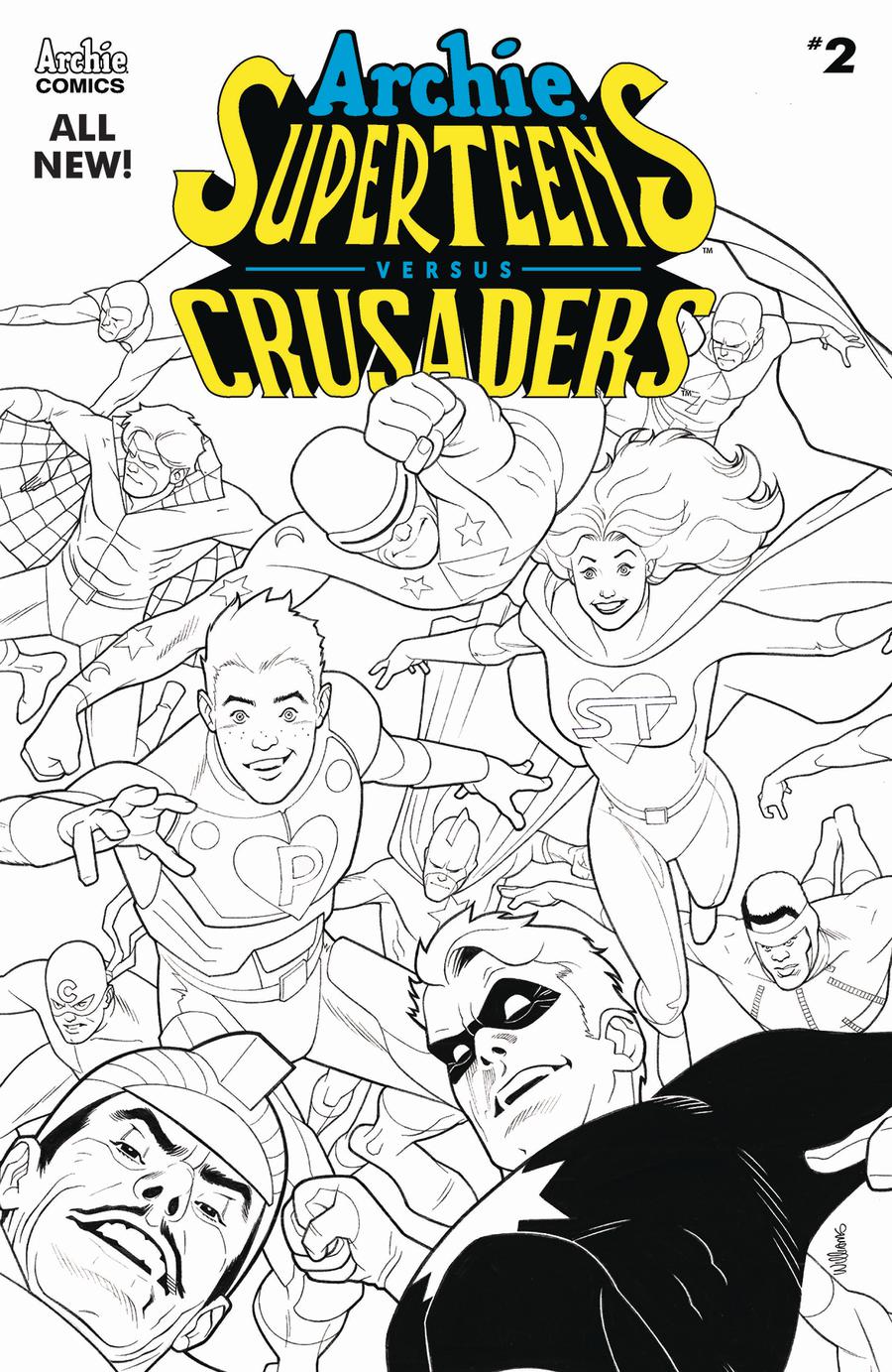 Archie Superteens Versus Crusaders #2 Cover B Variant David Williams Black & White Cover