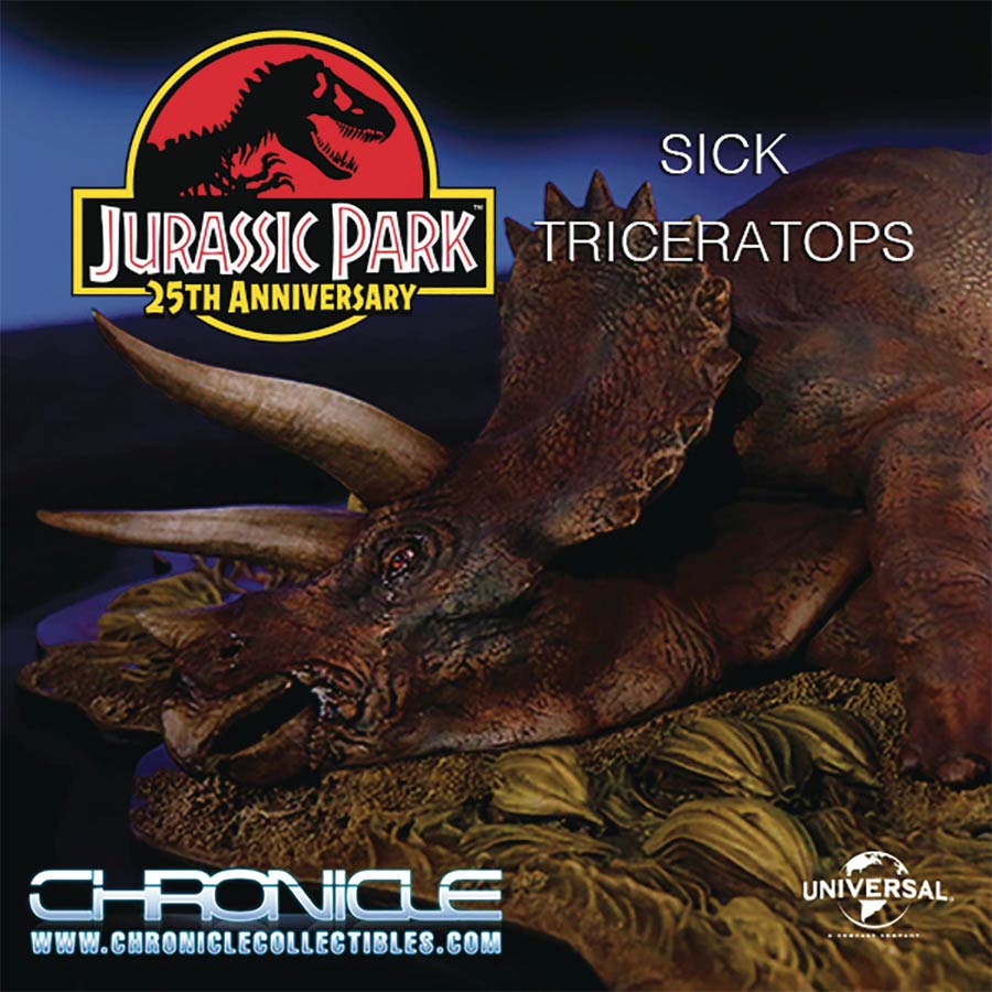 Chronicle Jurassic Park Sick Triceratops Diorama Statue