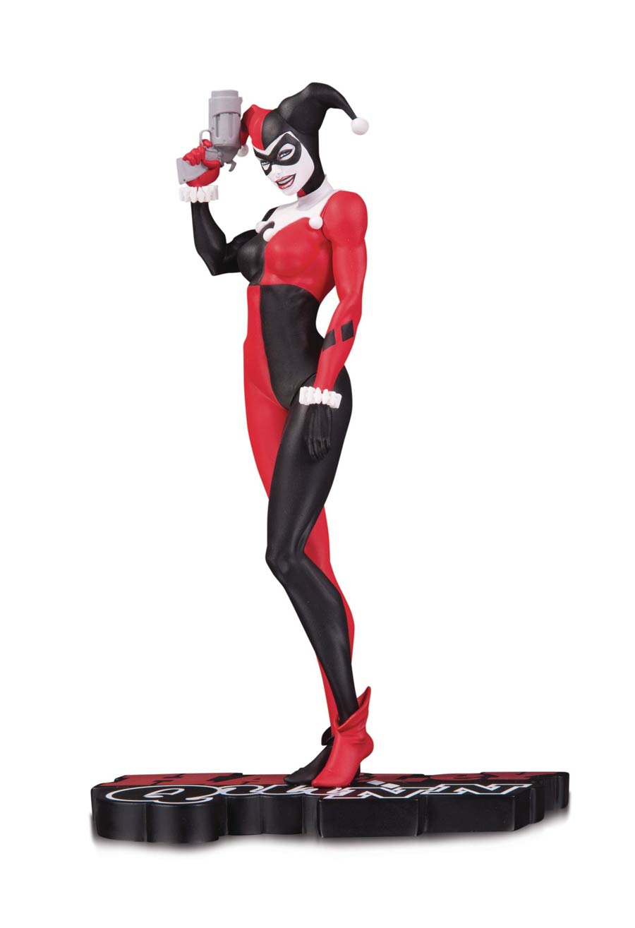 Harley Quinn Red White And Black Statue By Michael Turner