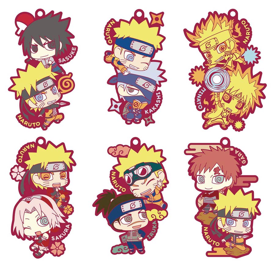 Naruto Shippuden Two-Man Rubber Mascot 6-Piece Display