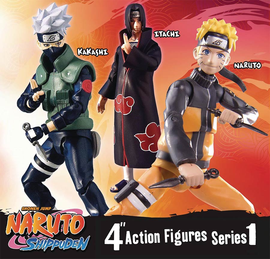 Naruto Shippuden 4-Inch Poseable Action Figure Series 1 Assortment Case