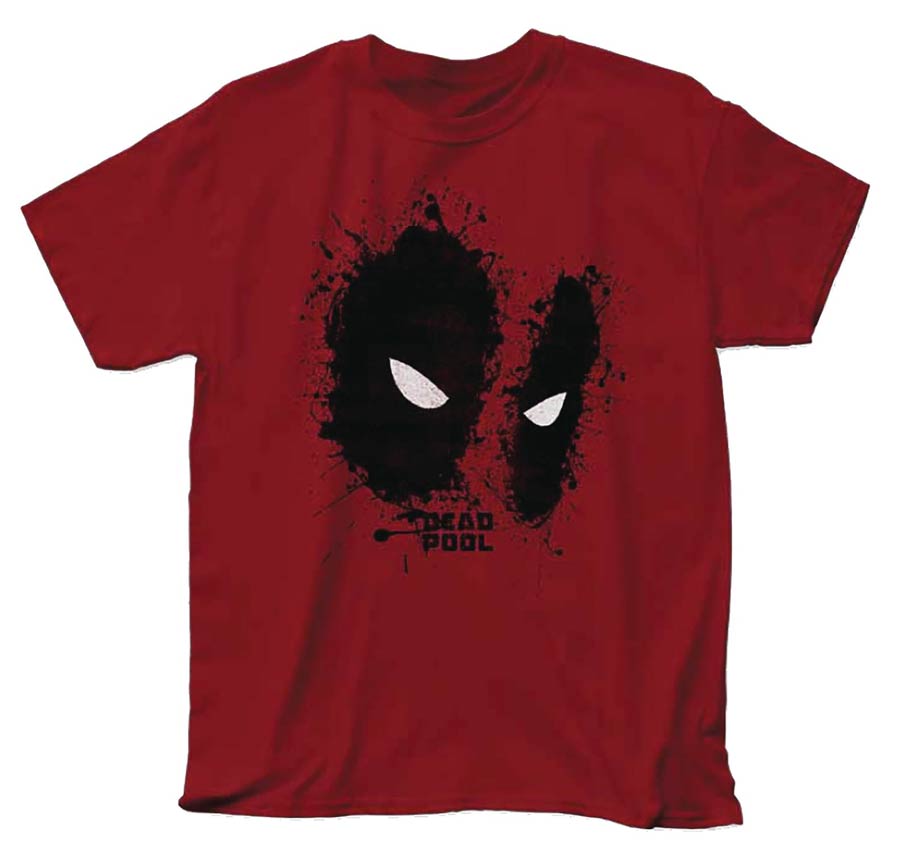 Deadpool Logo Splatter Previews Exclusive Cardinal T-Shirt Large