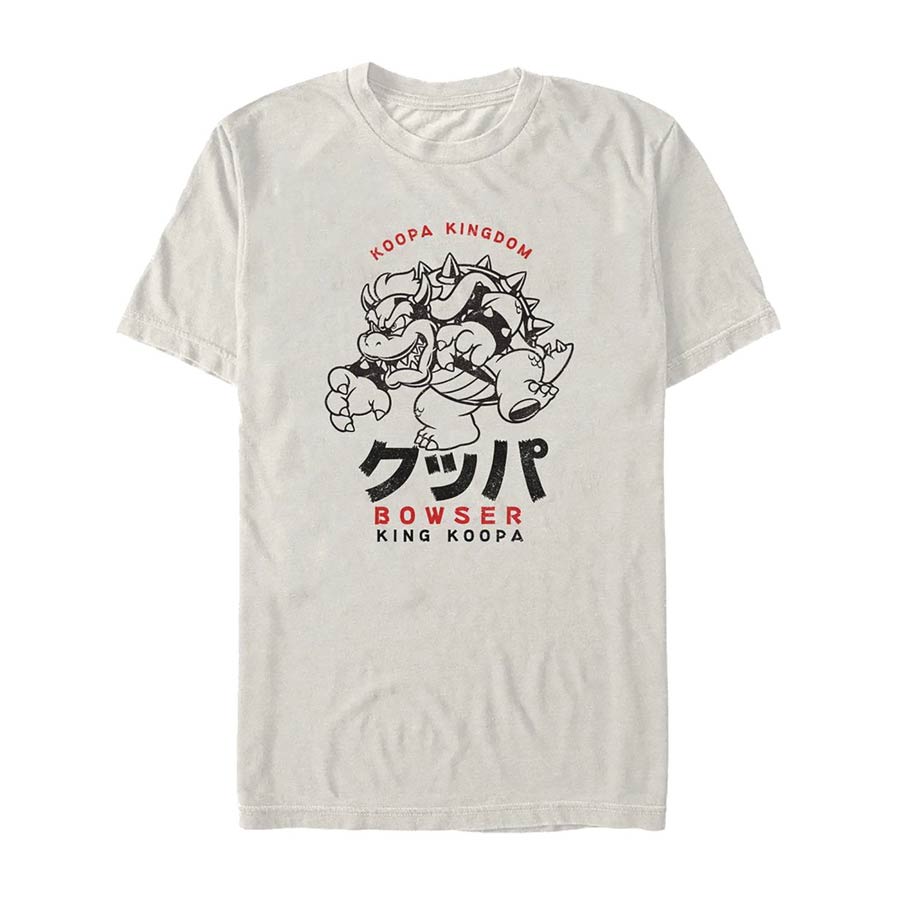 Super Mario Bros Koopa Kingdom King Koopa Cream T-Shirt Large