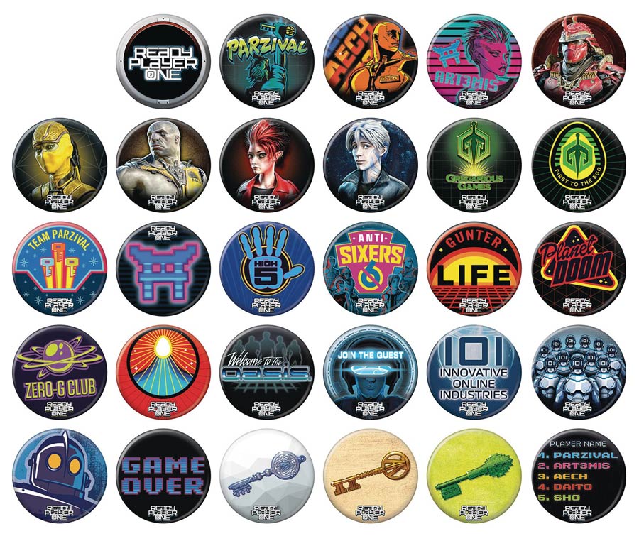 Ready Player One Button 144-Piece Assortment Case