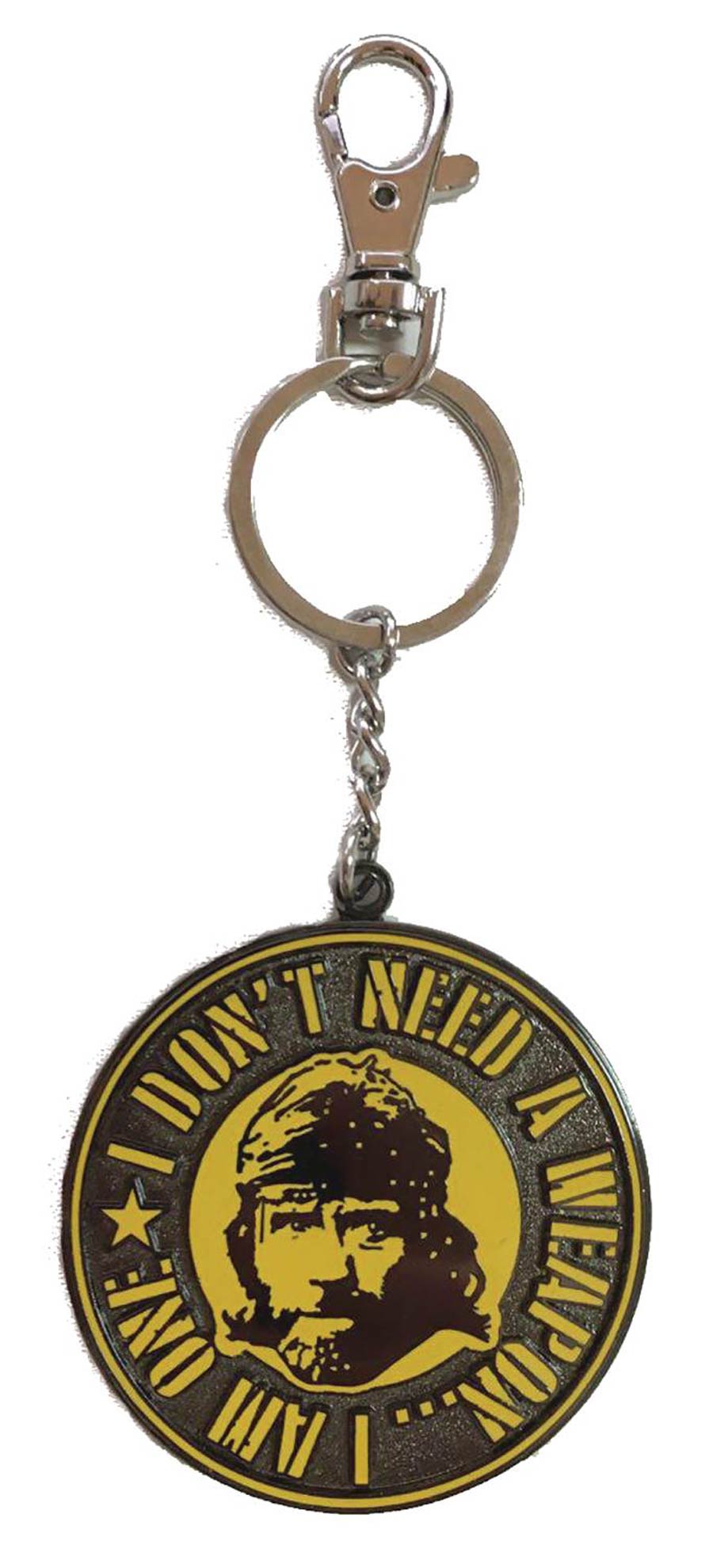 Tough Guy Missing In Action Face Weapon Metal Keychain