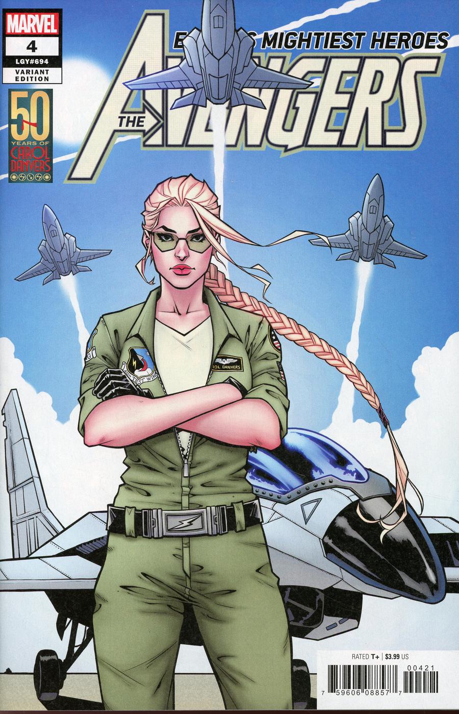 Avengers Vol 7 #4 Cover B Variant Kate Niemczyk Carol Danvers 50th Anniversary Cover