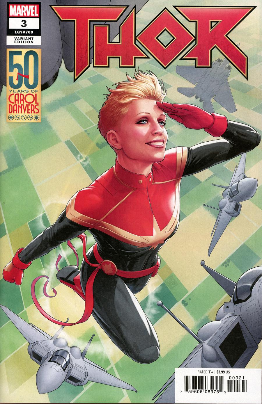 Thor Vol 5 #3 Cover B Variant John Tyler Christopher Carol Danvers 50th Anniversary Cover