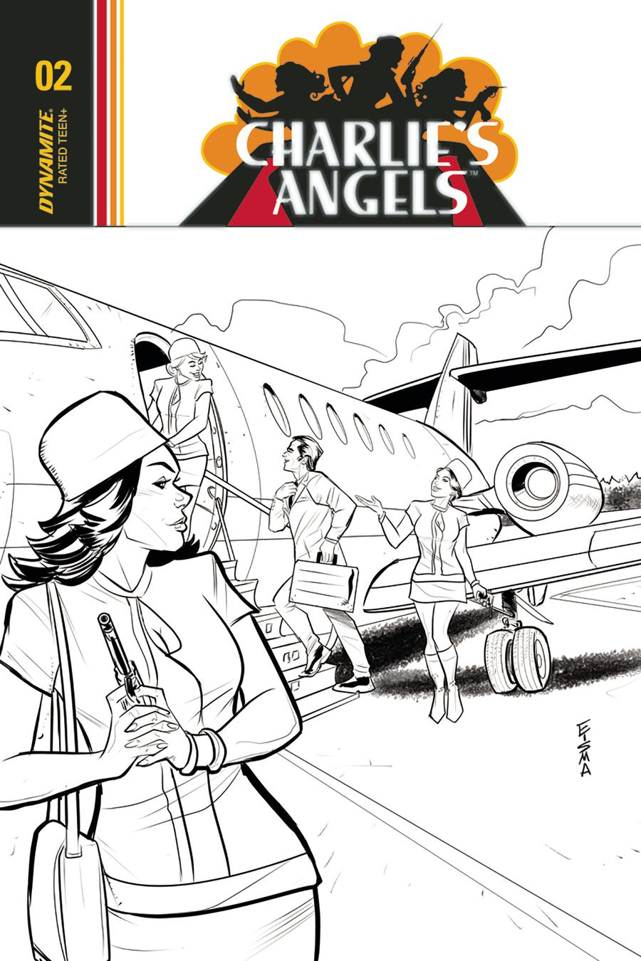 Charlies Angels #2 Cover C Incentive Joe Eisma Black & White Cover