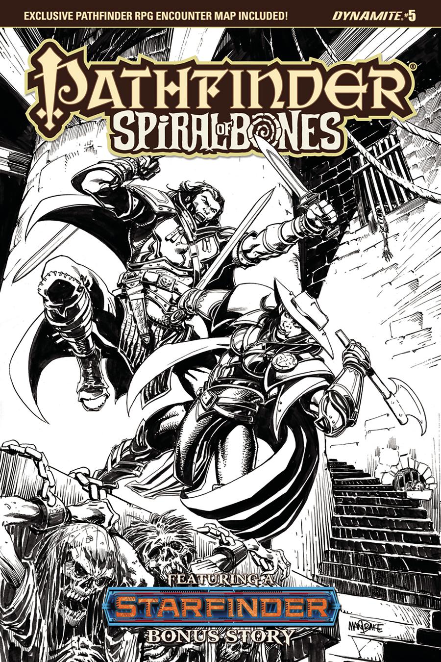 Pathfinder Spiral Of Bones #5 Cover D Incentive Tom Mandrake Black & White Cover