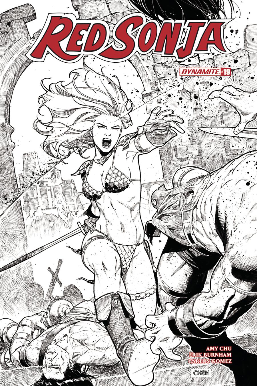 Red Sonja Vol 7 #19 Cover G Incentive Sean Chen Black & White Cover