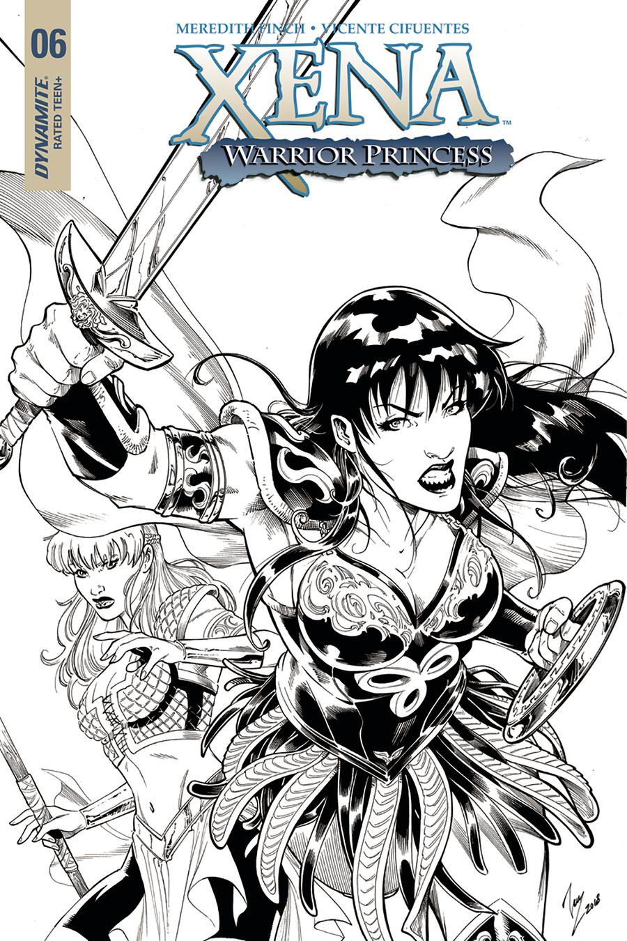 Xena Vol 2 #6 Cover D Incentive Vicente Cifuentes Black & White Cover