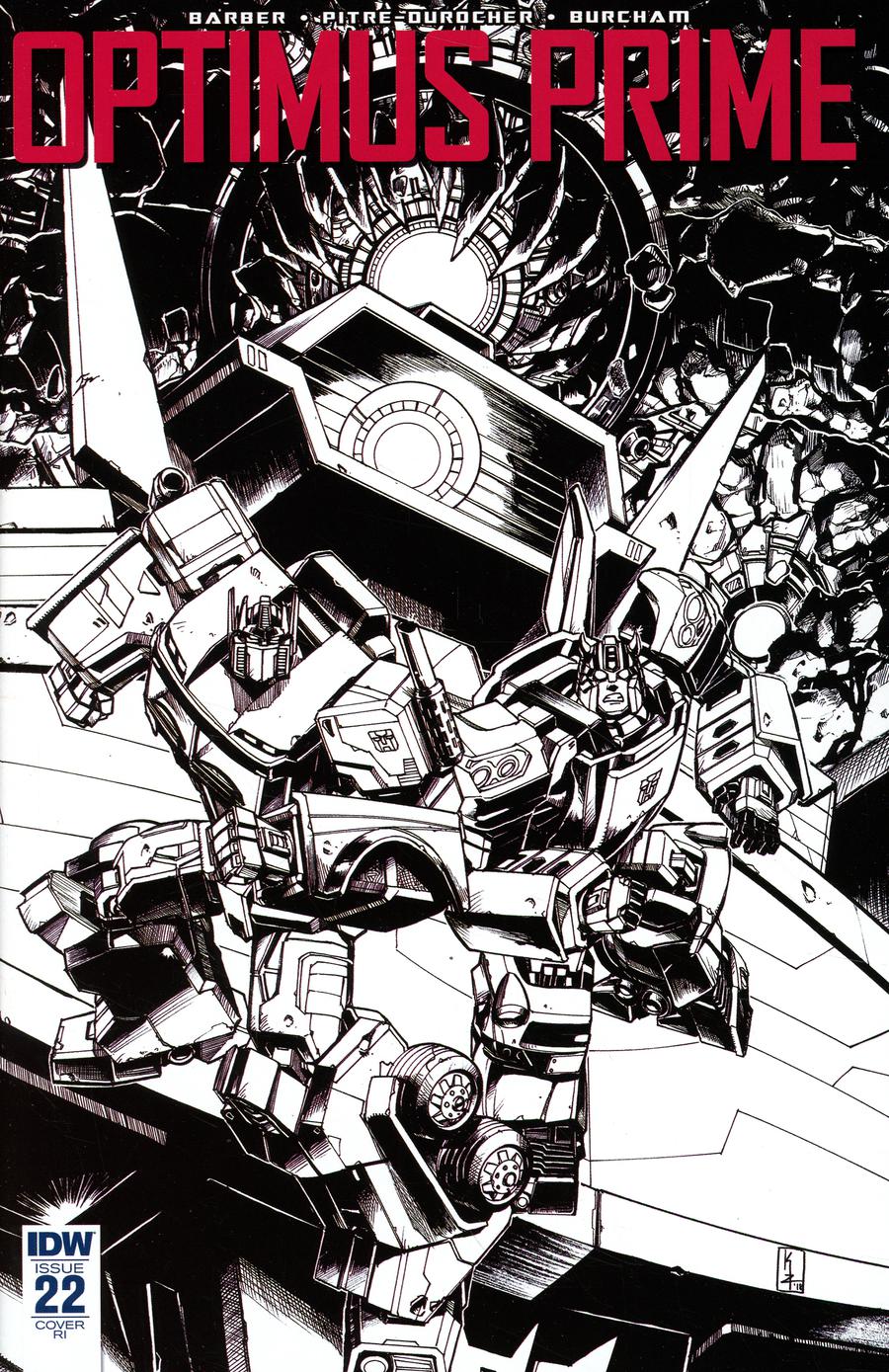 Optimus Prime #22 Cover C Incentive Kei Zama Black & White Cover