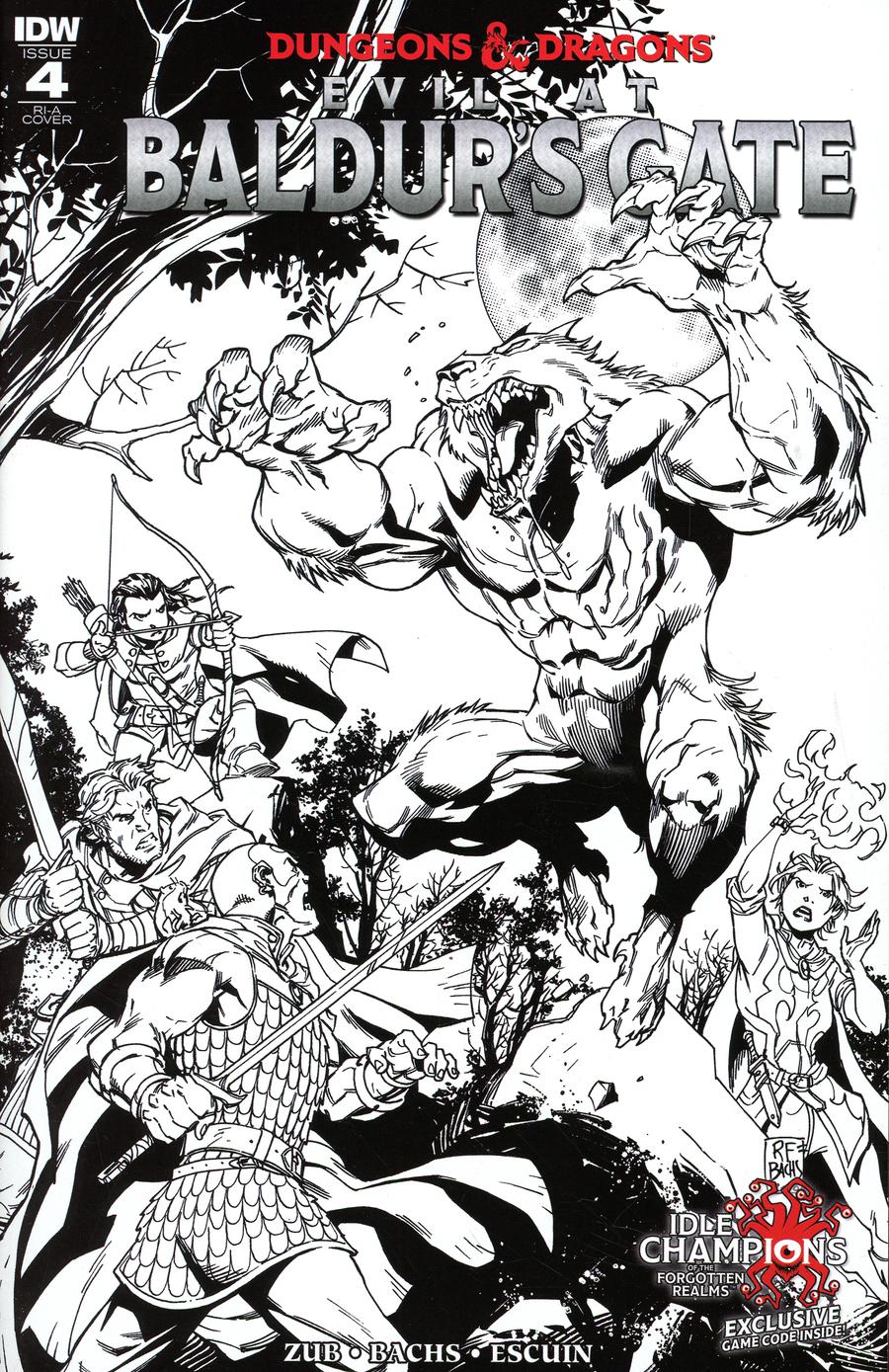 Dungeons & Dragons Evil At Baldurs Gate #4 Cover C Incentive Ramon Bachs Black & White Cover